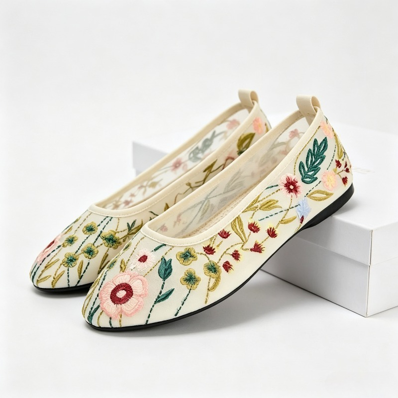Women'S Ethnic Fashion Brands - Dedo do pé redondo malha ballet