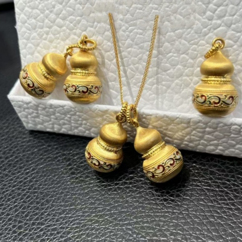 Ethnic Fashion Boutique - 18k ouro auspicioso nuvem cabaça pingente