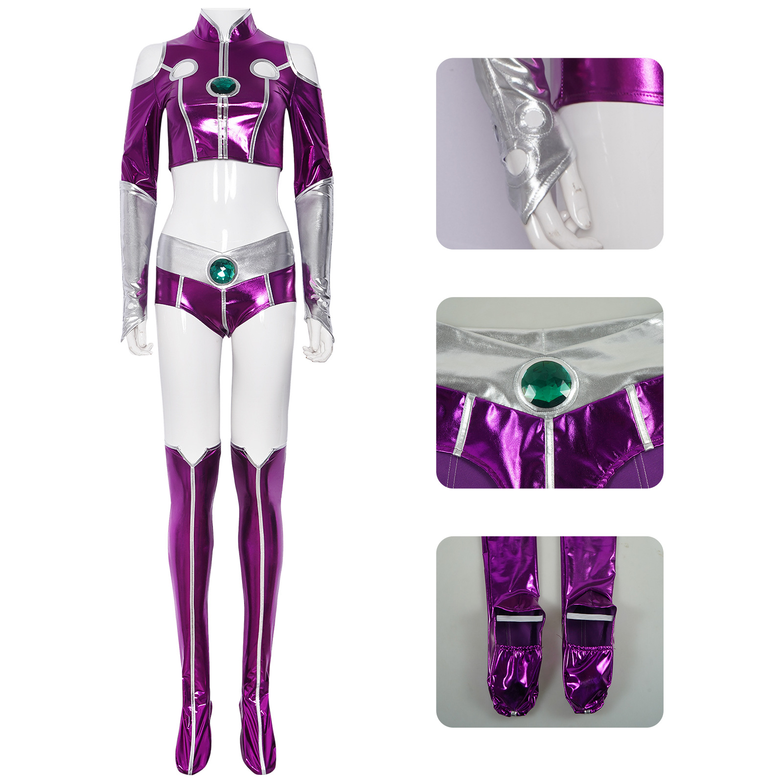 Ethnic Outfit - Fantasia Sexy de Spandex Zentai Roxa