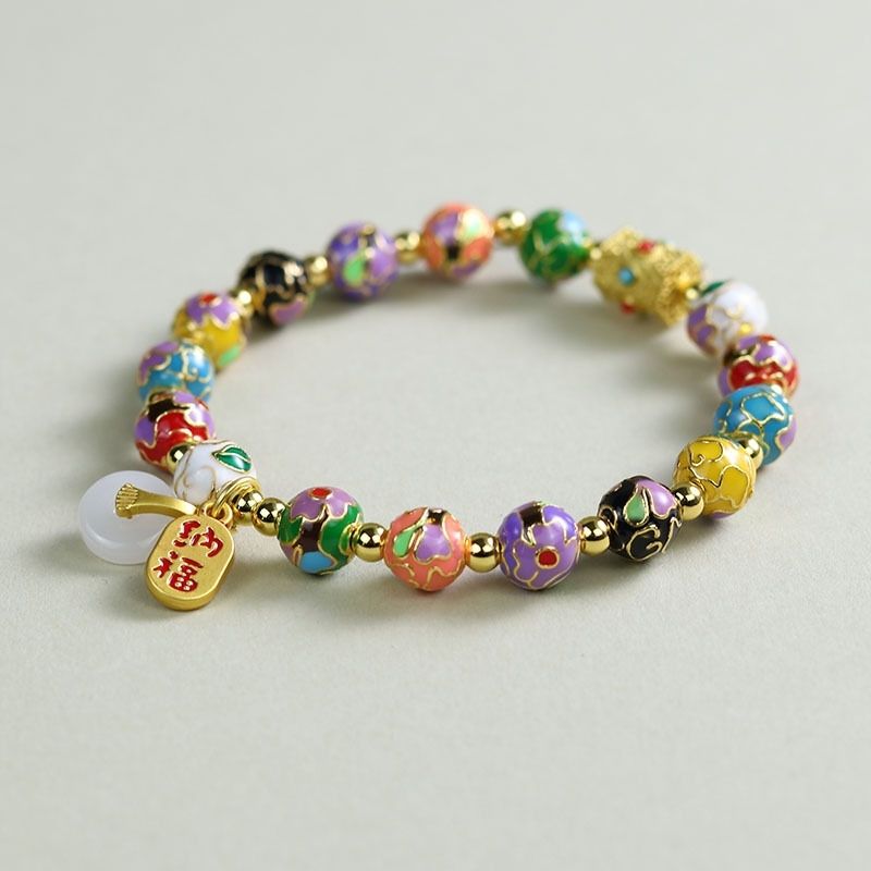 Ethnic Contemporary Fashion - Pulseira Étnica de Esmalte Cloisonné: Presente