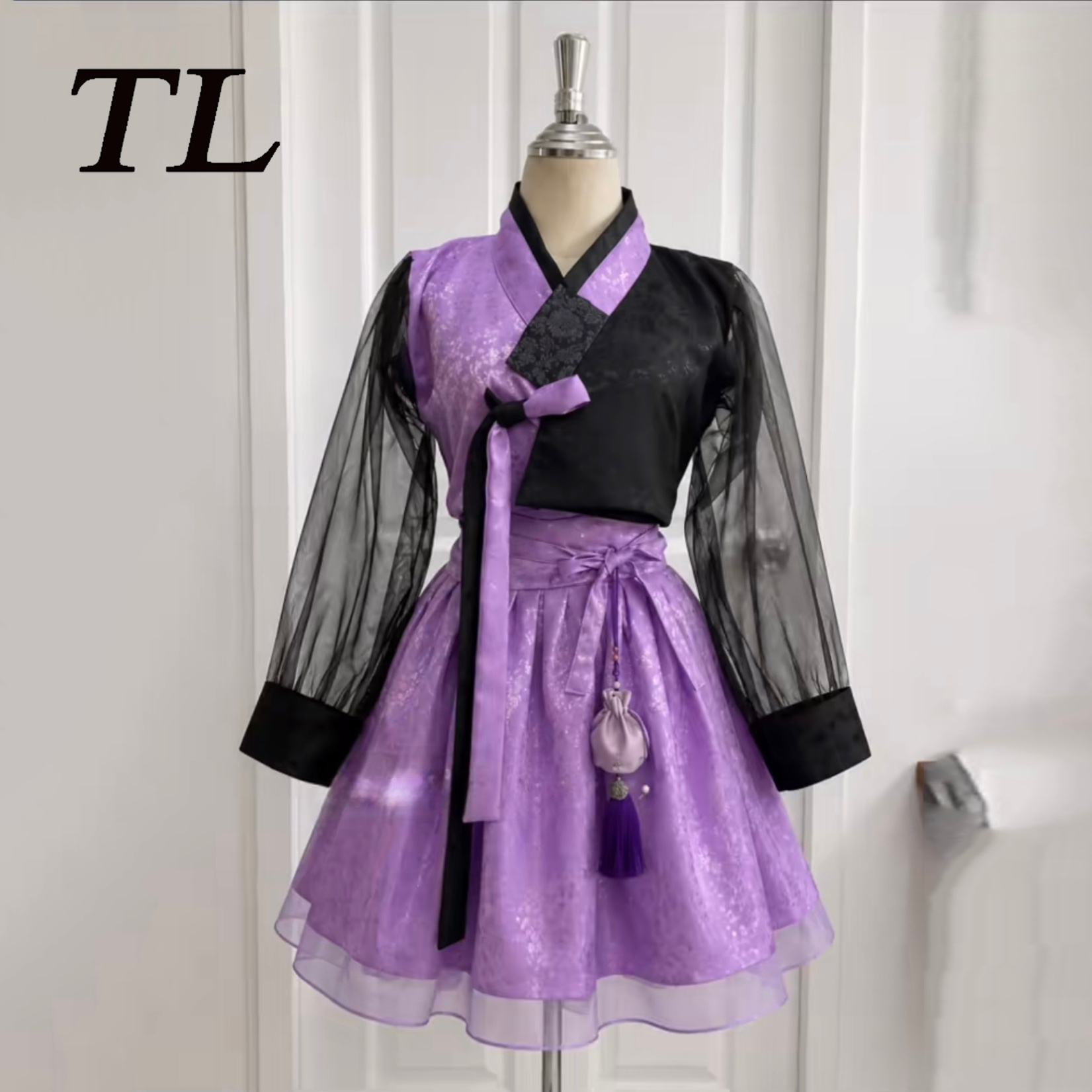 Hanbok Modern Set - Vestido de Festa Coreano Moderno Roxo