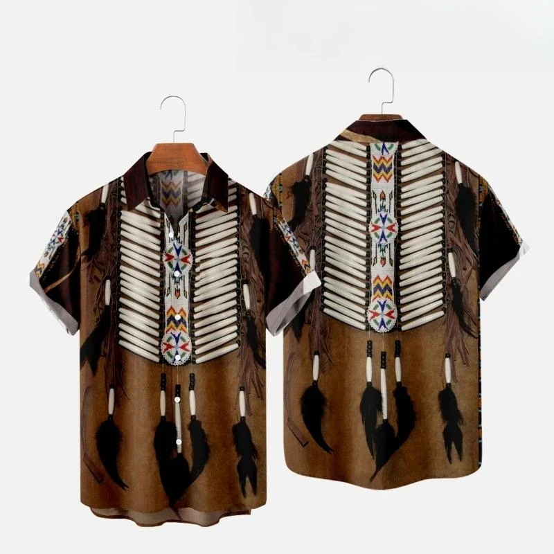 Fashion Ethnic Indian Clothing - Camisas de Praia Estilo Étnico Indiano