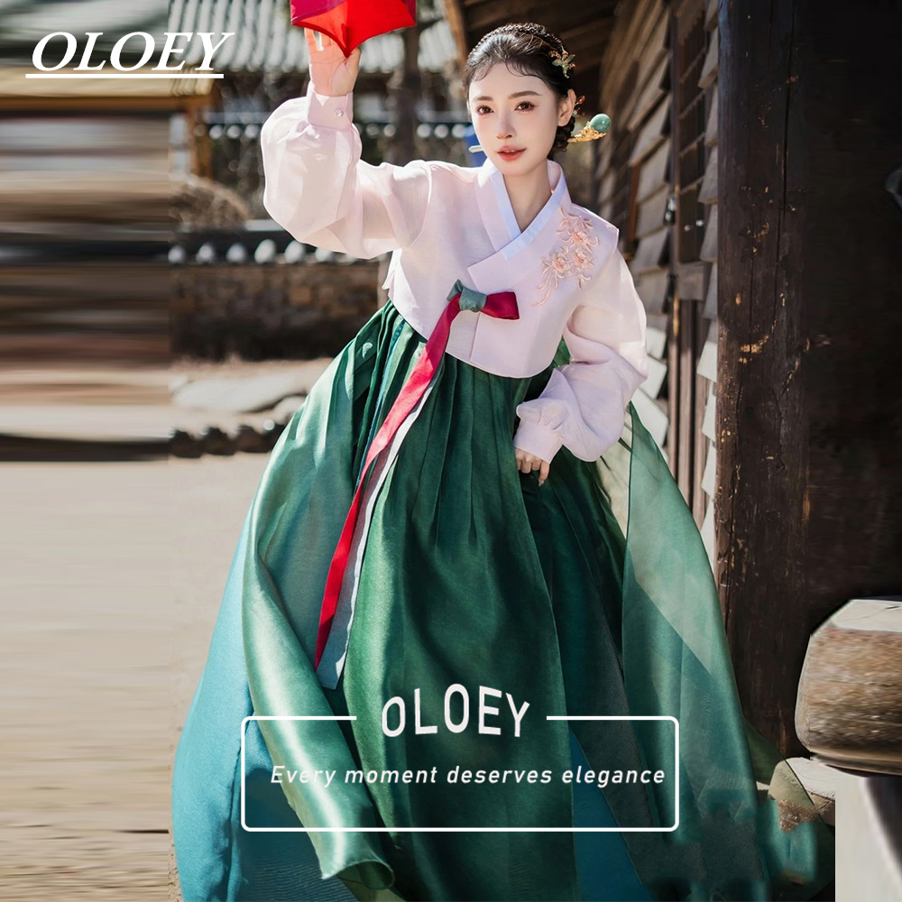 Hanbok Modern Set - OLOEY Elegante Vestido Hanbok Verde para