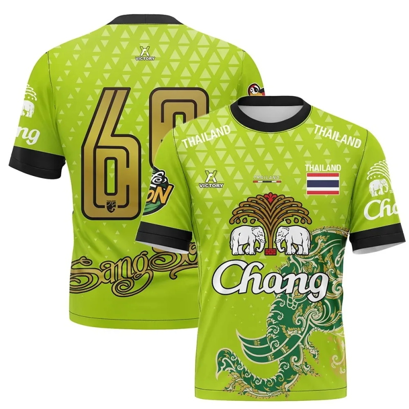 Thai Silk Blouse - Tailândia chang elefante manga curta camiseta
