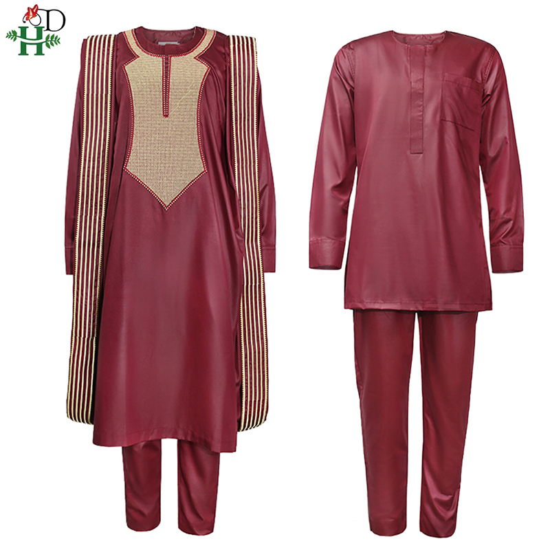 H & D Africano Agbada Terno Pa - Boubou Men Africa avaliação e preço