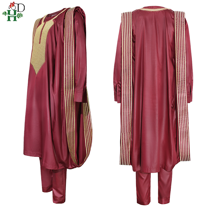 H & D Africano Agbada Terno Pa - Boubou Men Africa avaliação e preço
