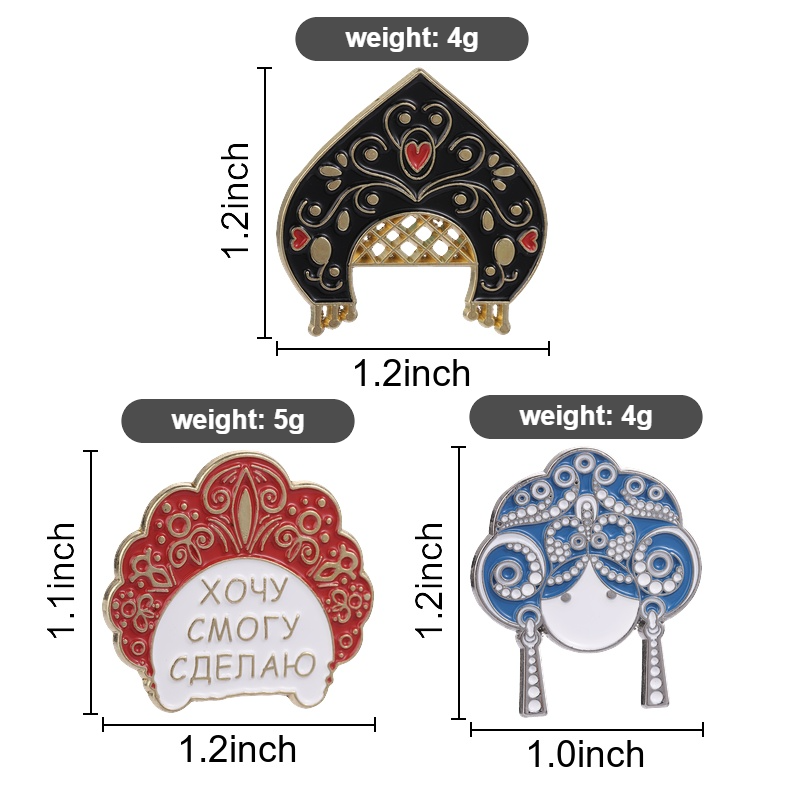 Broches de Esmalte Kokoshnik R - Ethnic Fashion Quotes avaliação e preço