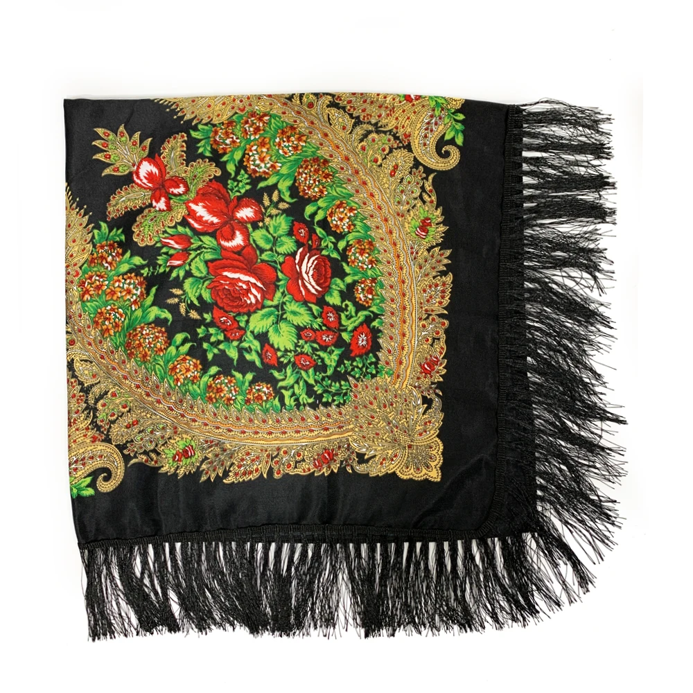 Lenço quadrado com estampa flo - Winter Ethnic Fashion For Women avaliação e preço