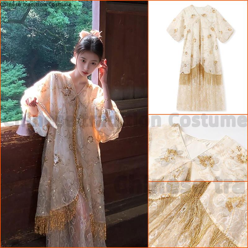 Vestido Estilo Chinês Tang com - Ethnic Style Dresses avaliação e preço